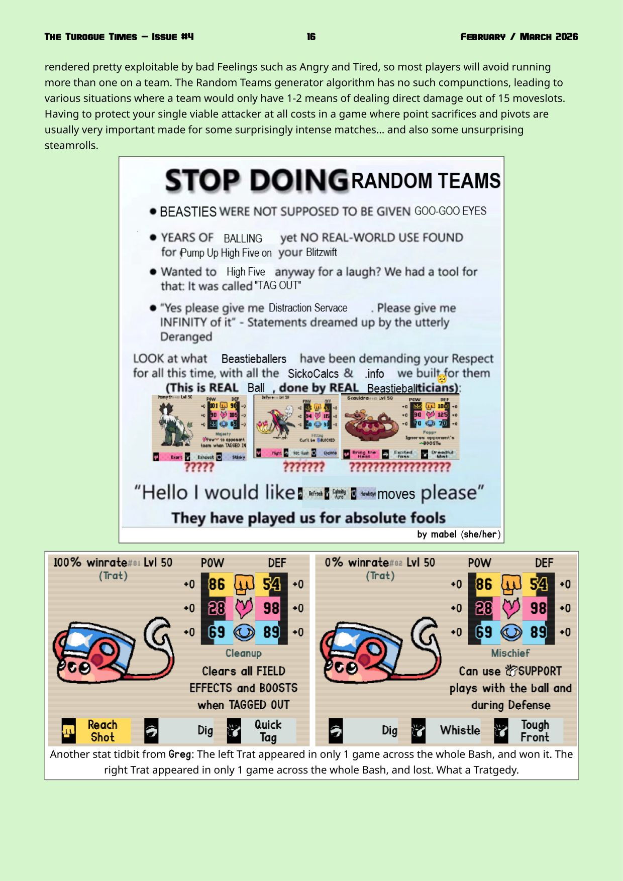 Page 16. Random Teams Bash recap